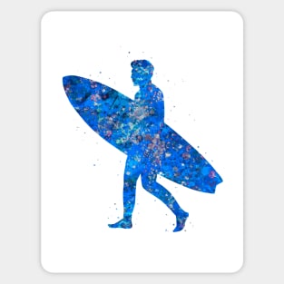 Surfer man blue art Sticker